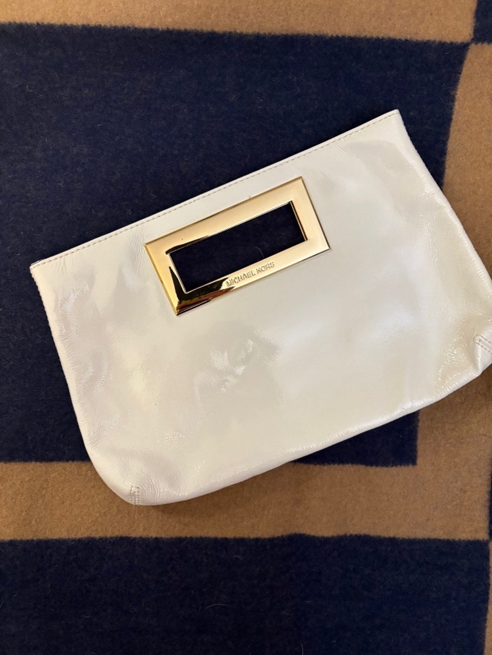 Michael Kors White Leather Clutch Handbag